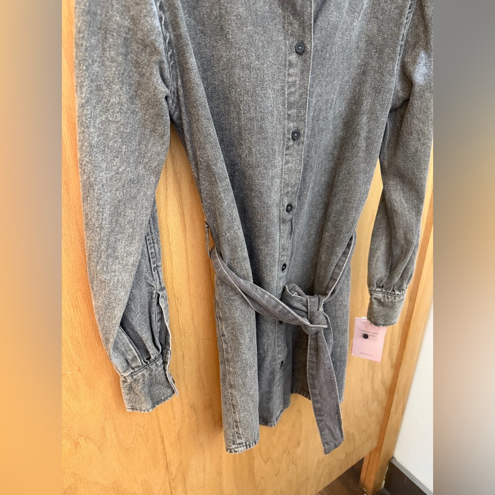 Avec Les Filles denim shirt dress in a washed black NWT - Picture 3 of 7